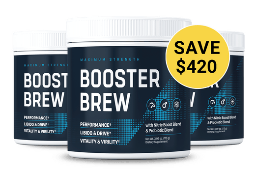 Booster Brew powder supplement for male vitality and stamina
