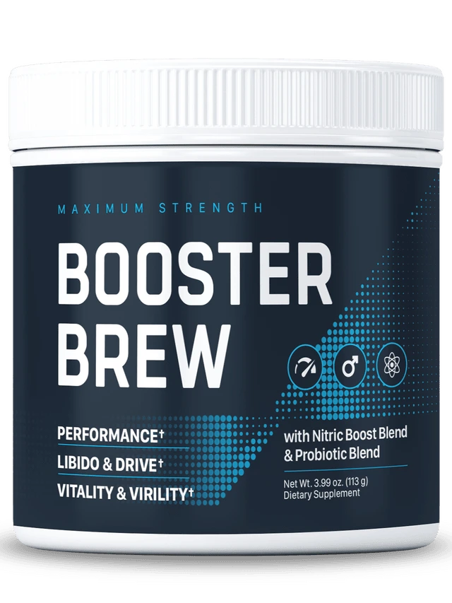 Booster Brew male vitality powder bottles